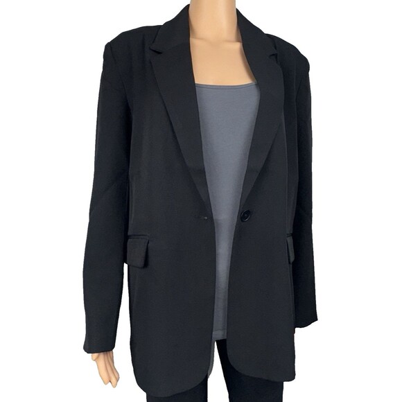 Steve Madden Blazer Small Black Blazer Suit Sports Jacket Boyfriend Chic Office - Picture 3 of 10